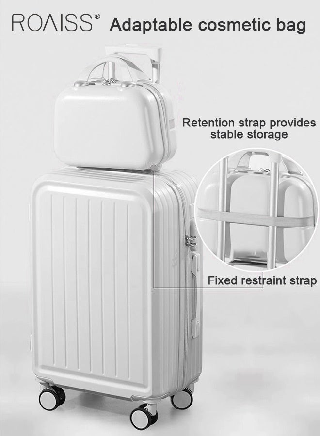 رويس حقيبة سفر ذات عجلات عالمية للجنسين ذات سعة كبيرة وعربة صلبة متينة للنساء والرجال، صندوق كلمات مرور لأمتعة السفر مع صندوق يد صغير بألوان حيوية 20 بوصة - Image 1